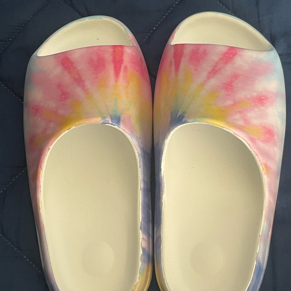 Rainbow Pink and Yellow Slippers with Artistic Gradient